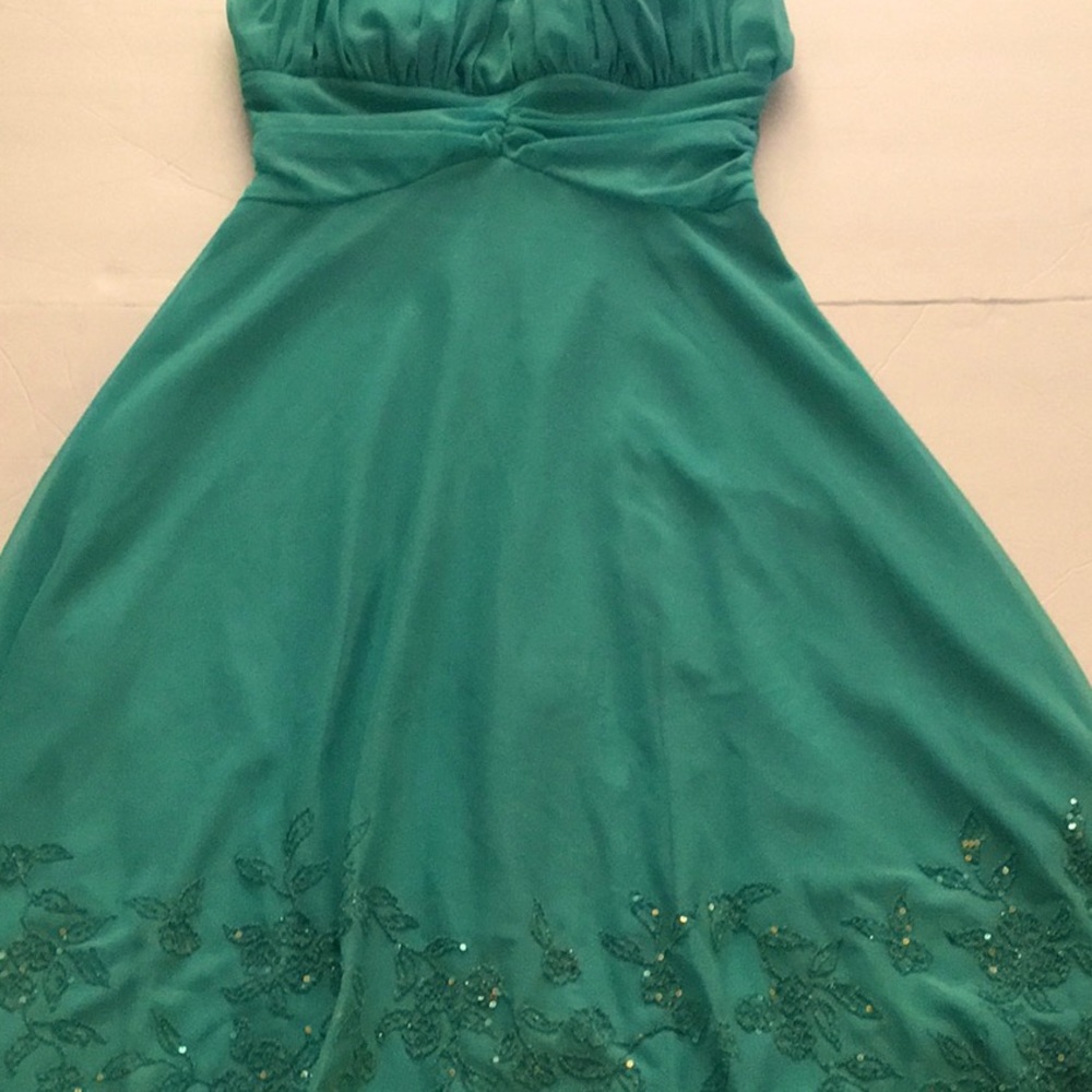 XOXO turquoise halter dress size 7 NWT